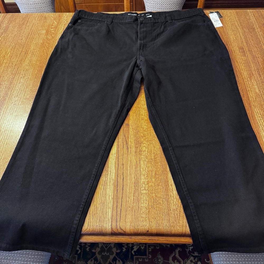 NWT Men's Big & Tall Essentials black denim jeans by DXL, size 50 X 30